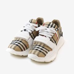 (중고명품신발)버버리 8048577 빈티지 체크 코튼 스니커즈 40.5(국내260-265)