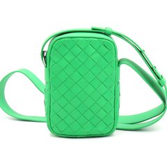 BOTTEGAVENETA(보테가베네타) 743214 그린 인트레치아토 스마트폰 케이스 미니 남여공용 크로스백 겸 숄더백aa49584