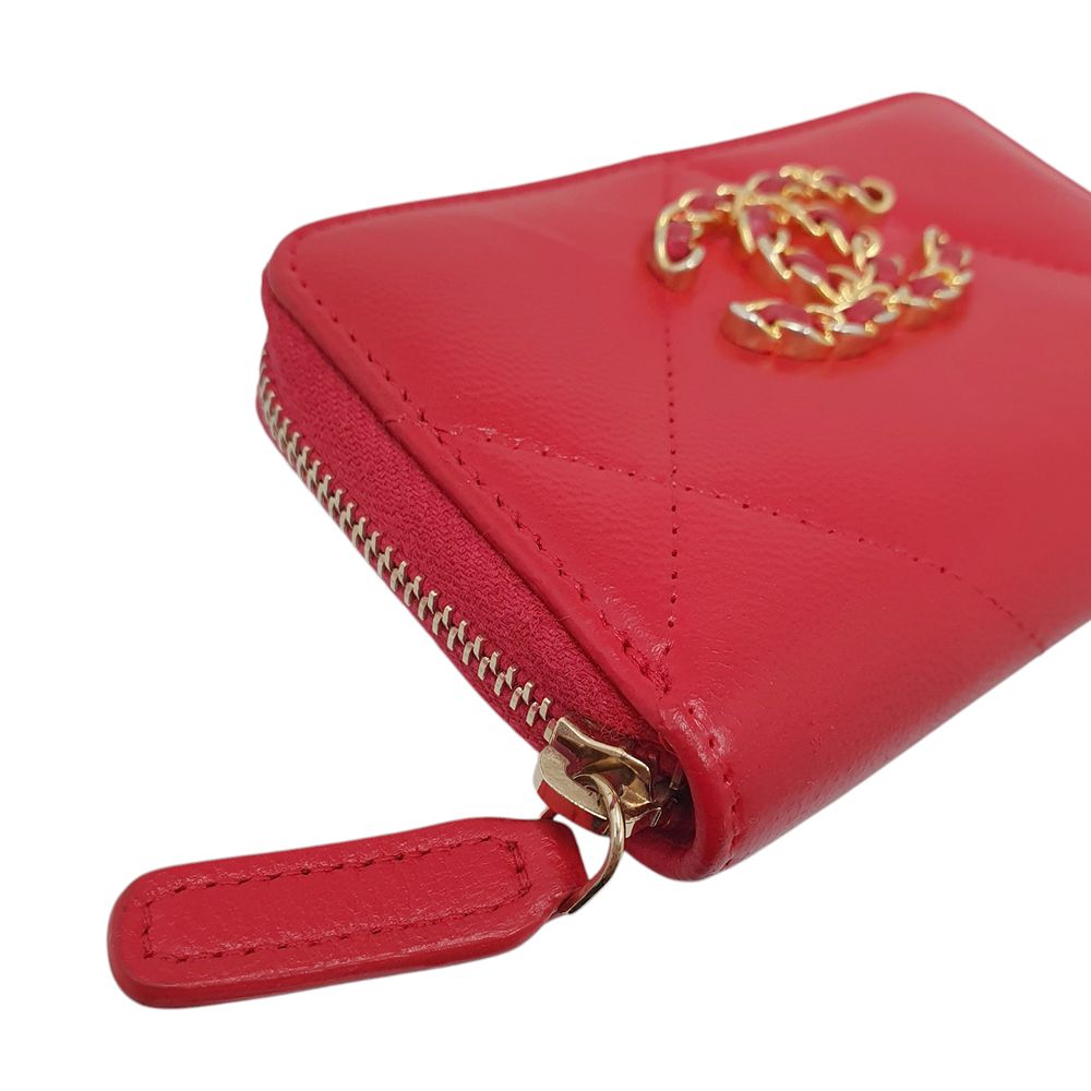 샤넬 AP0949 샤넬 19 핑크 지퍼코인 카드지갑 - 구구스 정품