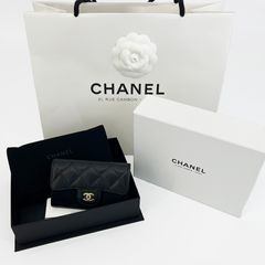 샤넬 클래식 카드 홀더 똑딱이 플랩 지갑 캐비어 골드 메탈 블랙 깜봉에디션 AP0214