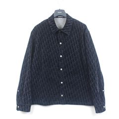 디올 오블리크 코튼 블렌드 트윌 오버셔츠 자켓 네이비 50사이즈 033D490M321X 585