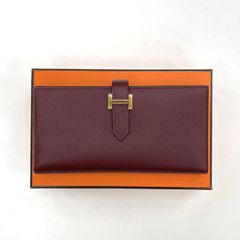 에르메스 베안 장지갑 루즈 금장 B각인 선물용
