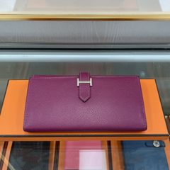 에르메스 베안 장지갑 은장 퍼플