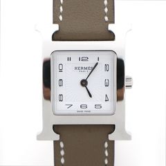 Hermes(에르메스) HH1.210 H OUR H아워PM 미니 21mm 은장 가죽밴드 여성 시계aa52685