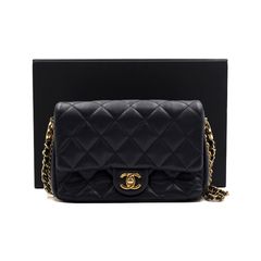 Chanel(샤넬) AS3757 네이비 캐비어 CC 금장 더블체인 미니 플랩 크로스백aa52687