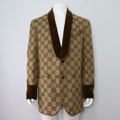 Gucci(구찌) 676598 브라운 슈프림 캔버스 로고매니아 남성 테일러드 자켓aa52841
