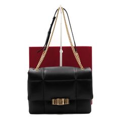 Ferragamo(페라가모) 21 H341 블랙 램스킨 플랩 퀼티드 나파 퀼티드 금장 체인 숄더백aa52980