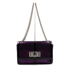 Christian Louboutin(크리스찬루부탱) 퍼플 스웨이드 Sweet Charity 은장체인 숄더백 겸 크로스백aa52940