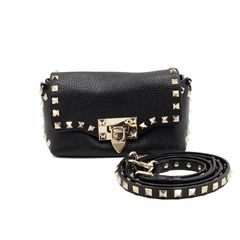 VALENTINO(발렌티노) SW2B0C68 블랙 락스터드 미니 숄더백 겸 크로스백aa52919