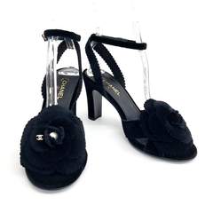 샤넬 까멜리아 벨벳 샌들