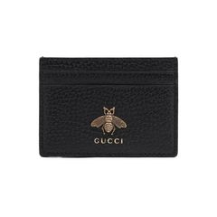 Gucci(구찌) 523685 애니멀리에 BEE 블랙 레더 카드지갑aa53266
