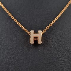 에르메스 미니 팝아슈 목걸이 로즈골드