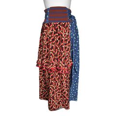 마르니 멀티컬러 코튼실크 랩스커트 55