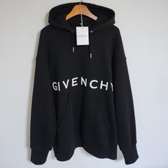 S 지방시 블랙 자수 로고 오버핏 후드티 BMJ0C93Y69