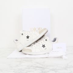 디올 스타 레더 스웨이드 스니커즈 화이트 KCK361 여성 38사이즈