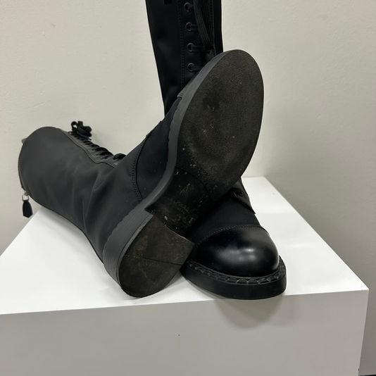 Prada 프라다 브러쉬드 레더 리나일론 레이스업 부츠 상품 이미지 7