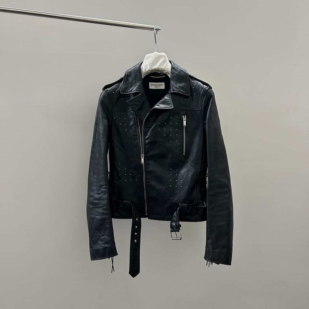 SAINT LAURENT 생로랑 스터드 바이커 레더자켓 상품 이미지 1