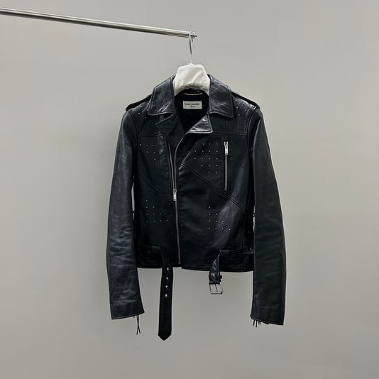 SAINT LAURENT 생로랑 스터드 바이커 레더자켓 상품 이미지 1
