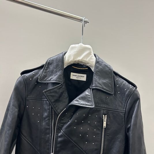 SAINT LAURENT 생로랑 스터드 바이커 레더자켓 상품 이미지 2