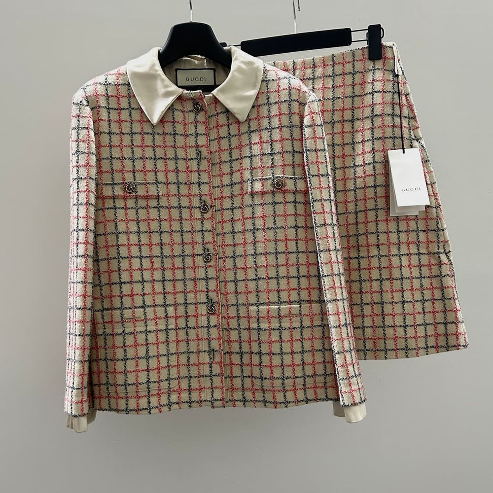 Gucci 구찌 체크 트위드 투피스 상품 이미지 1