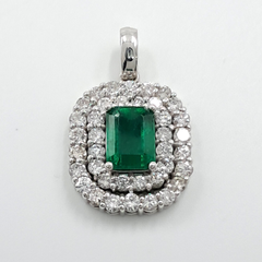 1.02ct 에메랄드 다이아 펜던트