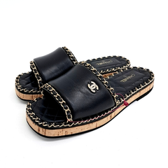 샤넬 체인 장식 슬리퍼