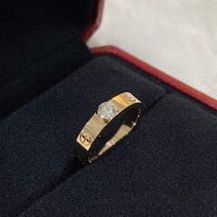 까르띠에 51 러브링 솔리테어 0.23캐럿 다이아몬드 핑크골드 반지 Y59559
