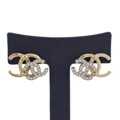 샤넬 더블 로고 크리스탈 귀걸이