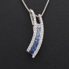 18K 유색 다이아 목걸이