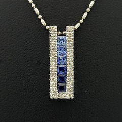 18K 유색 다이아 목걸이