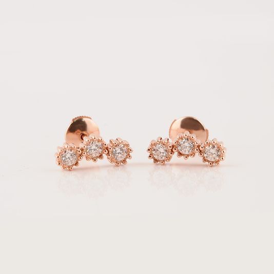 기타 우신1부 (0.12~0.11CT) 3스톤 다이아몬드 18K 귀걸이 상품 이미지 1