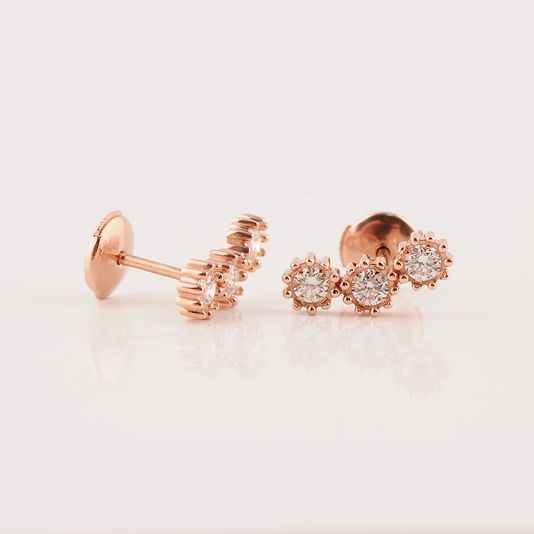 기타 우신1부 (0.12~0.11CT) 3스톤 다이아몬드 18K 귀걸이 상품 이미지 6