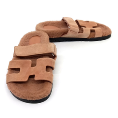 에르메스 시어링 시프레 슬리퍼