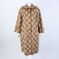 구찌 가죽 트리밍 롱 자켓