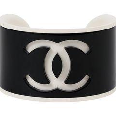 샤넬 CC 레진 커프 블랙 화이트 76215