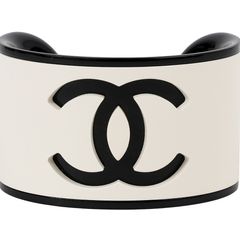 샤넬 CC 레진 커프 화이트 블랙 76216