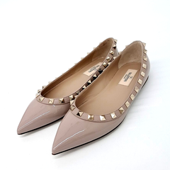 발렌티노 페이던트 락스터드 플랫슈즈