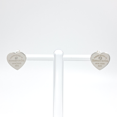 티파니 1p 다이아 리턴투 하트 실버 귀걸이