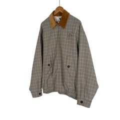 [40] 미우미우 25ss 더블 체크 위브 오버핏 울 블루종 자켓 브라운