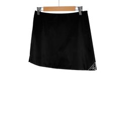 [40] 프라다 여성 빅 삼각로고 리나일론 미니 스커트 치마 블랙