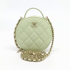 샤넬 캐비어 탑핸들 라운드 크로스백 AP2502