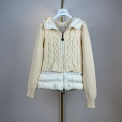 몽클레어 여성 니트 패딩 가디건 아이보리 S