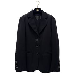 샤넬 울 자켓 블랙 셋업 P75461 Y59479
