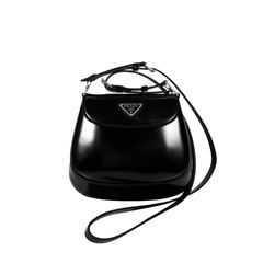[MINI] 프라다 여성 브러시드 레더 클레오 플랩 숄더백 미니백 블랙