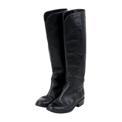 샤넬 롱 부츠 블랙 블루 37 76413