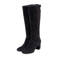 로로피아나 스웨이드 롱 부츠 블랙 36 76414