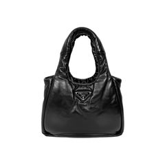 [M] 프라다 패디드 패딩 소프트 패딩 니파 레더 백 토트백 미디움 블랙