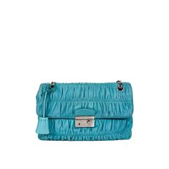 [OS] 프라다 고프레 나파 레더 체인 플랩 숄더백 크로스백 은장 블루