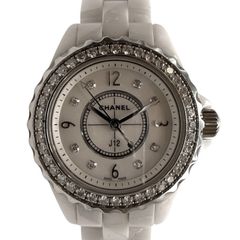 샤넬 J12 다이아 베젤 인디케이터 마더오브펄 세라믹 워치 29mm H2572
