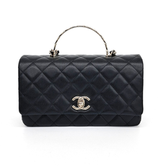 샤넬 캐비어 탑핸들 체인 크로스백